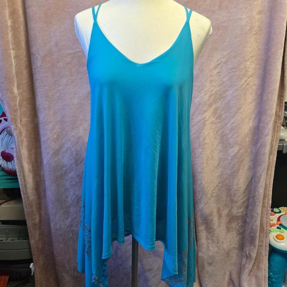 Bebe teal blue asymmetrical dress